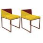 Imagem de Kit 02 Cadeira Office Lee Duo Sala de Jantar Industrial Ferro Bronze material sintético Amarelo e Vermelho - Ahz Móveis