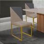 Imagem de Kit 02 Cadeira Office Stan Duo Sala de Jantar Industrial Ferro Dourado Suede Bege e Cinza - Ahz Móveis