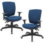 Imagem de Kit 02 Cadeiras de Escritório Diretor Office Giratória Preto Alta Flexi P03 PoliésterAzul-Lyam