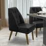 Imagem de Kit 02 Cadeiras de Jantar Reforçada Luna para Sala Cozinha Suede Preta