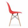 Imagem de Kit 02 Cadeiras Decorativas Eiffel Charles Eames F03 Vermelho com Pés de Madeira - Lyam Decor