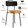 Imagem de Kit 02 Cadeiras Decorativas Estofada Para Sala Jantar Barcelona L02 material sintético Preto Whisky - Lyam