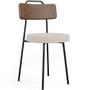 Imagem de Kit 02 Cadeiras Decorativas Estofada Sala Jantar Barcelona L02 material sintético Marrom Linho Bege - Lyam