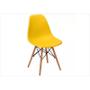 Imagem de Kit 02 Cadeiras Eiffel Charles Eames em ABS Amarela com Base de Madeira DSW