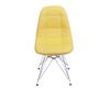 Imagem de Kit 02 Cadeiras em Pu com Acabamento Acolchoado e em Botones  Base: Cromada- Amarela