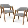 Imagem de Kit 02 Cadeiras Para Sala de Jantar e Estar Living Estofada Suran L02 Suede Cinza - Lyam