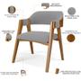 Imagem de Kit 02 Cadeiras Para Sala de Jantar e Estar Living Estofada Suran L02 Suede Cinza - Lyam
