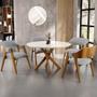 Imagem de Kit 02 Cadeiras Para Sala de Jantar e Estar Living Estofada Suran L02 Suede Cinza - Lyam