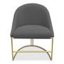 Imagem de Kit 02 Cadeiras Poltrona de Jantar Bela Suede Base Metálica Industrial Dourado - Pallazio