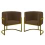 Imagem de Kit 02 Cadeiras Poltrona Sala Quarto Base de Metal Gold
