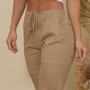 Imagem de Kit 02 Calças Jogger Sarja Feminina Casual Com Eslático