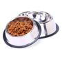 Imagem de Kit 02 Comedouro Tigela Pet Cachorro Cães E Gatos Inox 400Ml