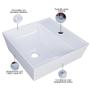 Imagem de Kit 02 Cubas de Apoio Angular Quadrada Para Banheiro Lavabo Volcano C01 AQ33W Branco - Lyam