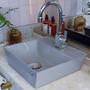 Imagem de Kit 02 Cubas de Apoio Angular Quadrada Para Banheiro Lavabo Volcano C01 AQ33W Cinza - Lyam