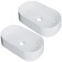 Imagem de Kit 02 Cubas de Apoio Oval Para Banheiro Lavabo Laila C01 O42W Branco - Lyam