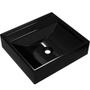 Imagem de Kit 02 Cubas de Apoio Quadrada Para Banheiro Lavabo C01 Q39W Preto - Lyam Decor