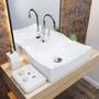 Imagem de Kit 02 Cubas de Apoio Quadrada Para Banheiro Lavabo C01 Q440 Branco - Lyam Decor