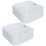 Imagem de Kit 02 Cubas de Apoio Quadrada Para Banheiro Lavabo C01 QA31W Branco Matte Fosca - Lyam