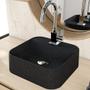 Imagem de Kit 02 Cubas de Apoio Quadrada Para Banheiro Lavabo C01 QA31W Preto Granit - Lyam