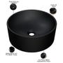 Imagem de Kit 02 Cubas de Apoio Redonda Para Banheiro Lavabo C01 BL34W Preto Matte Fosca  - Lyam