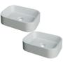 Imagem de Kit 02 Cubas de Apoio Retangular Para Banheiro Lavabo C01 BR37W Cinza Matte Fosca  - Lyam