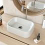 Imagem de Kit 02 Cubas de Apoio Retangular Para Banheiro Lavabo C01 BR37W Cinza Matte Fosca  - Lyam