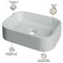 Imagem de Kit 02 Cubas de Apoio Retangular Para Banheiro Lavabo C01 BR37W Cinza Matte Fosca  - Lyam