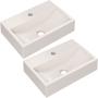 Imagem de Kit 02 Cubas de Apoio Retangular Para Banheiro Lavabo C01 Q450 Bege - Lyam Decor