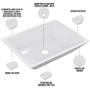 Imagem de Kit 02 Cubas de Apoio Retangular Para Banheiro Lavabo C01 RT45 Branco - Lyam Decor