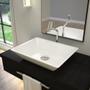 Imagem de Kit 02 Cubas de Apoio Retangular Para Banheiro Lavabo C01 RT45 Branco - Lyam Decor