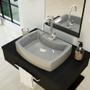 Imagem de Kit 02 Cubas de Apoio Retangular Para Banheiro Lavabo C01 RT50 Cinza - Lyam Decor
