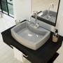 Imagem de Kit 02 Cubas de Apoio Retangular Para Banheiro Lavabo C01 RT50 Cinza - Lyam Decor