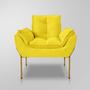 Imagem de Kit 02 Decorativo Luxo Cor Amarelo  - Base De Ferro Dourado