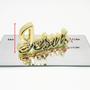 Imagem de Kit 02 Enfeites Mesa Letra Palavra Decorativa Jesus Fé Cromado Brilhante Porcelana Decoração Sala Quarto Rack Estante