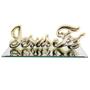 Imagem de Kit 02 Enfeites Mesa Letra Palavra Decorativa Jesus Fé Cromado Brilhante Porcelana Decoração Sala Quarto Rack Estante