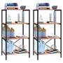 Imagem de Kit 02 Estantes Livreiro Baixa Multiuso Padova 60cm 4 Prateleiras Demolição - Desk Design