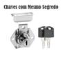 Imagem de Kit 02 Fechaduras 22mm ou 31mm Mesmo Segredo Portas Gavetas