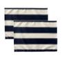 Imagem de Kit 02 Lugares Americanos Stripes Marinho Acqua Block Retangular 32x45cm Arrumadinho