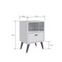 Imagem de Kit 02 Mesa de Cabeceira Nicho 39cm com Gaveta e Pés Palito Retrô Branca