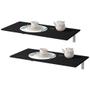 Imagem de Kit 02 Mesa Dobráveis de Parede Cozinha Slim Suspensa 120x45 BP Preto Fosco - Lyam Decor