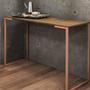 Imagem de Kit 02 Mesa Escrivaninha Escritório e Home Office Ley Industrial Ferro Bronze Tampo MDF Caramelo - Ahz Móveis