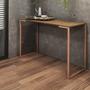 Imagem de Kit 02 Mesa Escrivaninha Escritório e Home Office Stan Industrial Ferro Bronze Tampo MDF Carvalho - Ahz Móveis