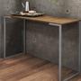 Imagem de Kit 02 Mesa Escrivaninha Escritório e Home Office Stan Industrial Ferro Prata Tampo MDF Caramelo - Ahz Móveis