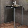 Imagem de Kit 02 Mesa Lateral Canto Aparador Buffet Stan Industrial Ferro Cinza Tampo Preto - Ahz Móveis