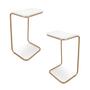 Imagem de Kit 02 mesas lateral tampo branco multi-