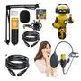Imagem de Kit 02 Microfone Para Podcast Condensador Com Cabo 5 Metros XLR Balanceado 