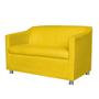 Imagem de Kit 02 Namoradeira Decorativa Tilla Pés Cromados Suede Amarelo - DS Estofados