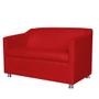 Imagem de Kit 02 Namoradeira Decorativa Tilla Pés Cromados Suede Vermelho - DS Estofados