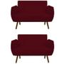 Imagem de Kit 02 Namoradeira Kelly Pés Palito Suede Marsala - D'Classe Decor