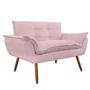 Imagem de Kit 02 Namoradeira Poltrona Sofá decorativa 02 Lugares Opalla Pés Palito Rosê - DS Estofados